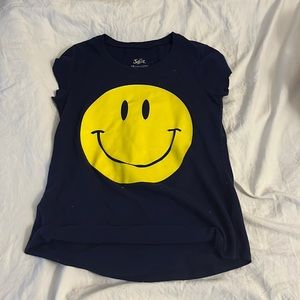 Justice smiley shirt, size 10 (girls)